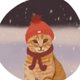 Kerst kat met muts