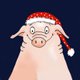varkentje met kerstmuts