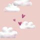 Wolken roze met hartjes K