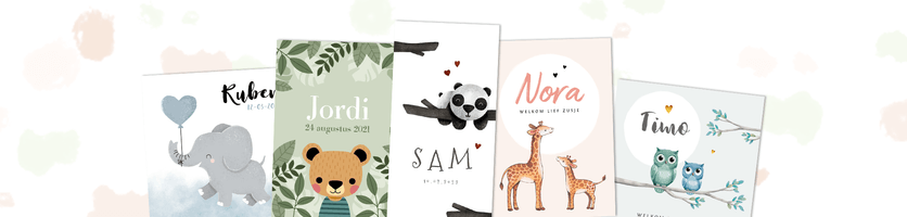 Geboortekaartjes met dieren