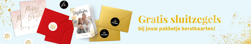 Gratis sluitzegels bij je pakketje kerstkaarten