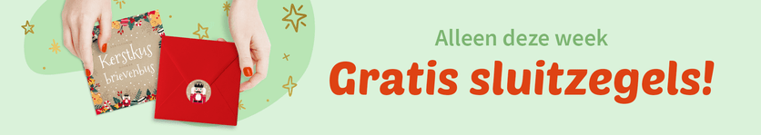 Gratis sluitzegels bij je pakketje kerstkaarten