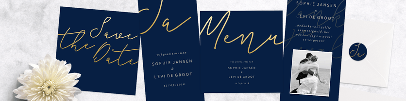 Stijlvolle trouwkaarten sets