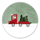 Busje met kerstbomen en sneeuw