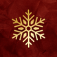 Rood met gouden sneeuwvlok