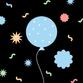 Moderne confetti zwart