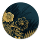 Gouden bloemen met  donkerblauw