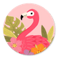 Flamingo met plantjes