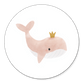 Roze walvisje met kroon