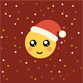 Emoji met kerstmuts en hartjes