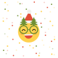 Emoji met kerstbril