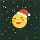 Emoji met kerstmuts