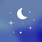 Holografisch ster en maan blauw