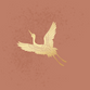 Gouden kraanvogel op roze