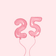 Roze cijferballon 25