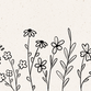 Bloemenweide zwart wit