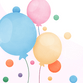 Ballonnen en confetti kind