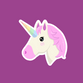 Unicorn emoji paars
