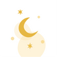 Maan en sterren geel