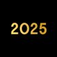 2025 goud op zwart