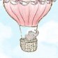 Geboren - luchtballon roze