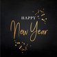 Sluitzegel zwart goudlook "Happy New Year"