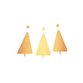 Kerst sticker 3 gouden kerstbomen met ster