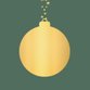 Kerst sticker groen met gouden kerstbal