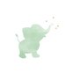 Sluitzegel watercolor olifant groen