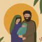 Kerstkaart Jozef, Maria en Jezus