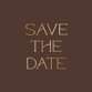 Gouden save the date op bruin