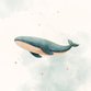 Walvis waterverf jongen
