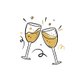 Sluitzegel champagne doodle goud