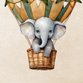 Sluitzegel olifantje vintage luchtballon
