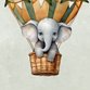 Sluitzegel vintage olifant luchtballon groen