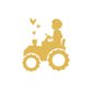 Sluitzegel silhouet tractor geel