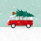 Sluitzegel volkswagen busje kerst