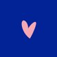 Geboorte colorblocking blauw met roze hartje