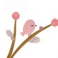 Vogel auf Zweig rosa M