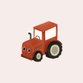 Geboorte rode tractor met gezichtje