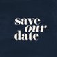 Trouwen donkerblauw waterverf save our date