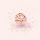 Uitnodiging - cupcakes gouden confetti