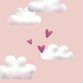 Wolken rosa & Herzchen K
