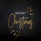 Sluitzegel zwart goudlook confetti "Merry Christmas"