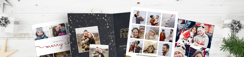 Kerstkaart met een fotocollage