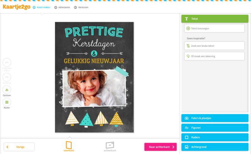Kerstkaarten maken met de Kaartje2go kaartmaker