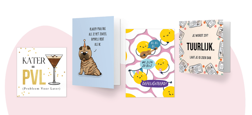 Grappige verjaardagskaarten voor een felicitatie met humor