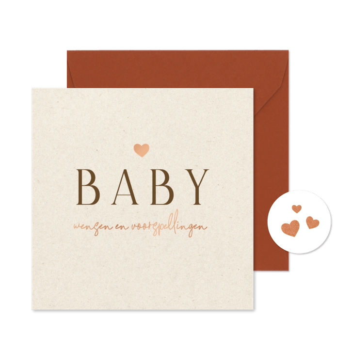 Babyshower koper invulkaartje neutraal baby voorspellingen
