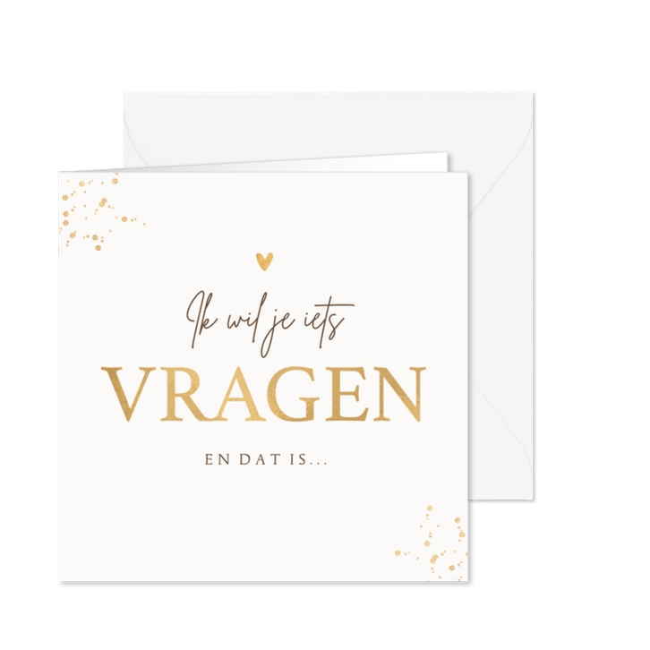 Getuige kaart klassiek stijlvol hartjes ik wil je wat vragen