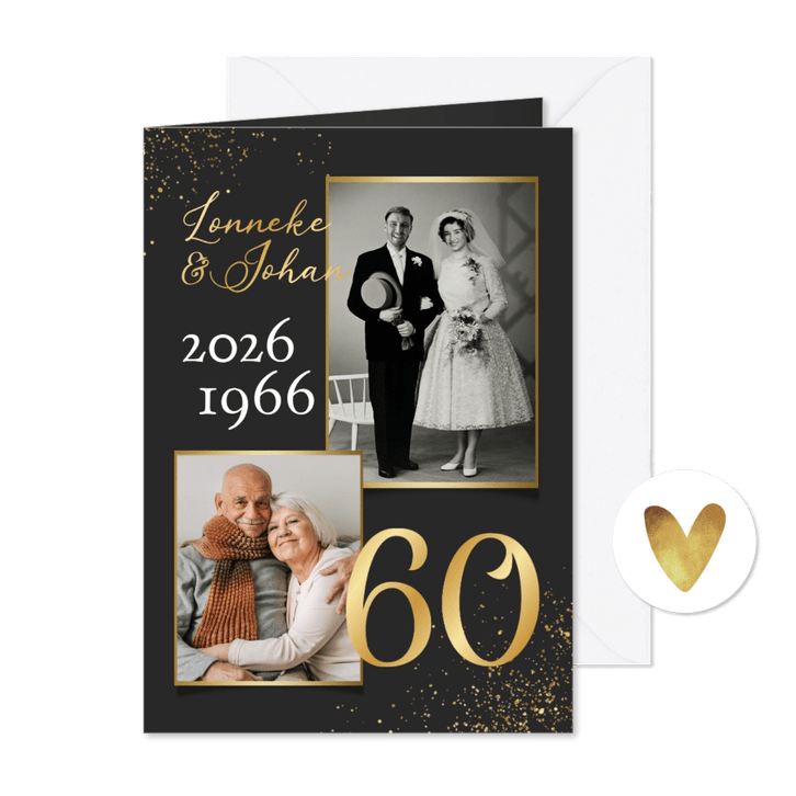 Jubileumfeest 60 jaar foto goud spetters